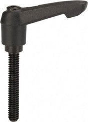 KIPP - 1/4-20, 0.51" Hub Diam, Glass Fiber (Steel Components) Threaded Stud Adjustable Clamping Lever - 1.57" Stud Length, 1.85" OAL, 1.18" High - Industrial Tool & Supply
