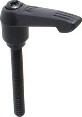 KIPP - 1/4-20, 0.51" Hub Diam, Glass Fiber (Steel Components) Threaded Stud Adjustable Clamping Lever - 1.77" Stud Length, 1.85" OAL, 1.18" High - Industrial Tool & Supply
