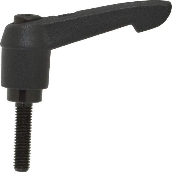 KIPP - M5 x 0.8, 13mm Hub Diam, Glass Fiber (Steel Components) Metric Threaded Stud Adjustable Clamping Lever - 20mm Stud Length, 47mm OAL, 30mm High - Industrial Tool & Supply