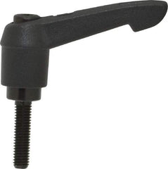 KIPP - M5 x 0.8, 13mm Hub Diam, Glass Fiber (Steel Components) Metric Threaded Stud Adjustable Clamping Lever - 20mm Stud Length, 47mm OAL, 30mm High - Industrial Tool & Supply