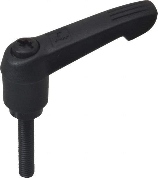 KIPP - M5 x 0.8, 13mm Hub Diam, Glass Fiber (Steel Components) Metric Threaded Stud Adjustable Clamping Lever - 25mm Stud Length, 47mm OAL, 30mm High - Industrial Tool & Supply