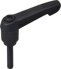 KIPP - M5 x 0.8, 13mm Hub Diam, Glass Fiber (Steel Components) Metric Threaded Stud Adjustable Clamping Lever - 25mm Stud Length, 47mm OAL, 30mm High - Industrial Tool & Supply