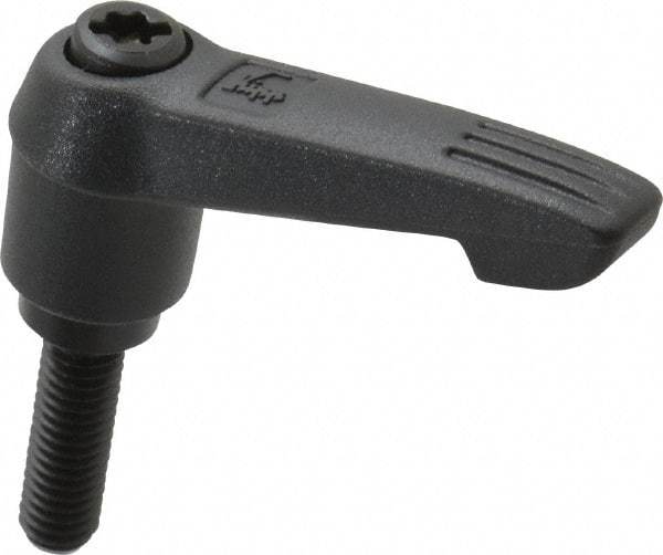 KIPP - M6 x 1.0, 13mm Hub Diam, Glass Fiber (Steel Components) Metric Threaded Stud Adjustable Clamping Lever - 20mm Stud Length, 47mm OAL, 30mm High - Industrial Tool & Supply