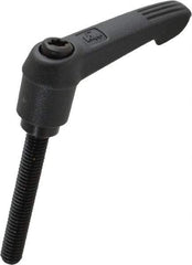 KIPP - M6 x 1.0, 13mm Hub Diam, Glass Fiber (Steel Components) Metric Threaded Stud Adjustable Clamping Lever - 40mm Stud Length, 47mm OAL, 30mm High - Industrial Tool & Supply