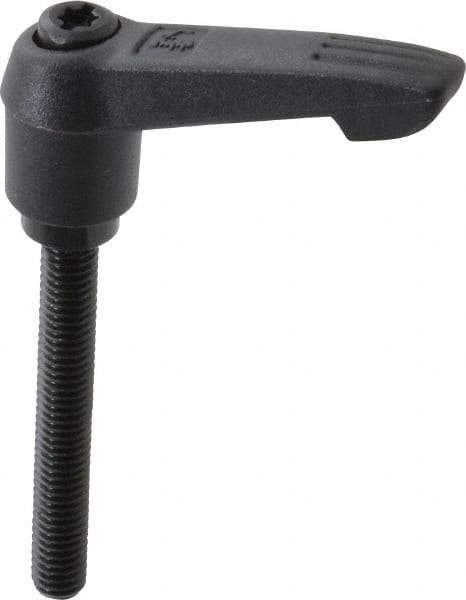 KIPP - M6 x 1.0, 13mm Hub Diam, Glass Fiber (Steel Components) Metric Threaded Stud Adjustable Clamping Lever - 45mm Stud Length, 47mm OAL, 30mm High - Industrial Tool & Supply