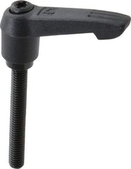 KIPP - M6 x 1.0, 13mm Hub Diam, Glass Fiber (Steel Components) Metric Threaded Stud Adjustable Clamping Lever - 45mm Stud Length, 47mm OAL, 30mm High - Industrial Tool & Supply