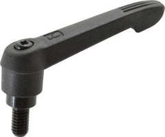 KIPP - 5/16-18, 0.71" Hub Diam, Glass Fiber (Steel Components) Threaded Stud Adjustable Clamping Lever - 0.59" Stud Length, 2.95" OAL, 1.63" High - Industrial Tool & Supply