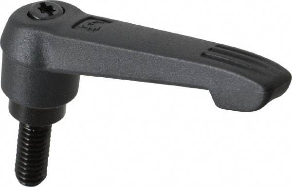 KIPP - 5/16-18, 0.71" Hub Diam, Glass Fiber (Steel Components) Threaded Stud Adjustable Clamping Lever - 0.79" Stud Length, 2.95" OAL, 1.63" High - Industrial Tool & Supply