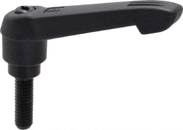 KIPP - 5/16-18, 0.71" Hub Diam, Glass Fiber (Steel Components) Threaded Stud Adjustable Clamping Lever - 0.98" Stud Length, 2.95" OAL, 1.63" High - Industrial Tool & Supply