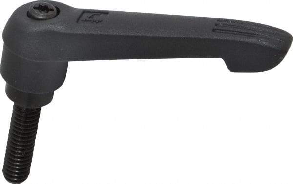KIPP - 5/16-18, 0.71" Hub Diam, Glass Fiber (Steel Components) Threaded Stud Adjustable Clamping Lever - 1.18" Stud Length, 2.95" OAL, 1.63" High - Industrial Tool & Supply