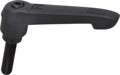 KIPP - 5/16-18, 0.71" Hub Diam, Glass Fiber (Steel Components) Threaded Stud Adjustable Clamping Lever - 1.18" Stud Length, 2.95" OAL, 1.63" High - Industrial Tool & Supply