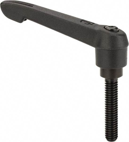 KIPP - 5/16-18, 0.71" Hub Diam, Glass Fiber (Steel Components) Threaded Stud Adjustable Clamping Lever - 1.57" Stud Length, 2.95" OAL, 1.63" High - Industrial Tool & Supply