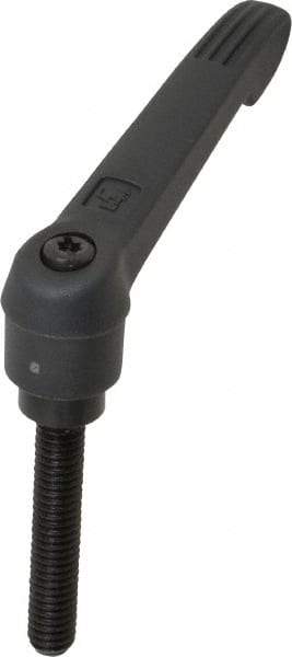 KIPP - 5/16-18, 0.71" Hub Diam, Glass Fiber (Steel Components) Threaded Stud Adjustable Clamping Lever - 1.77" Stud Length, 2.95" OAL, 1.63" High - Industrial Tool & Supply