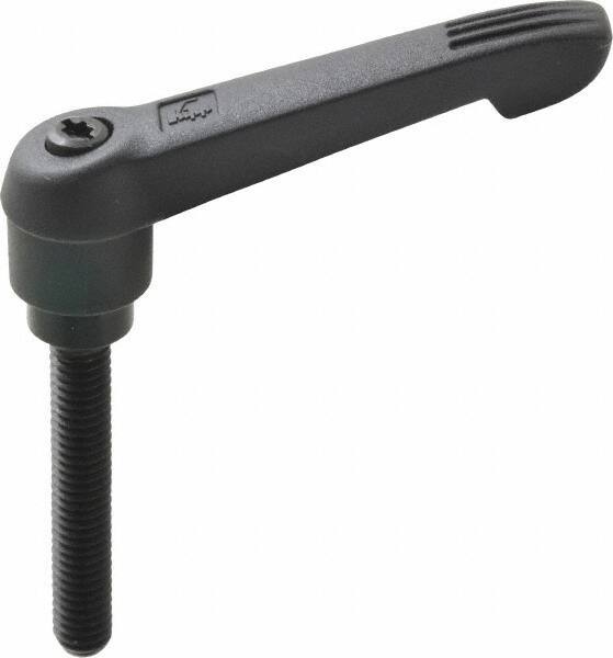 KIPP - 5/16-18, 0.71" Hub Diam, Glass Fiber (Steel Components) Threaded Stud Adjustable Clamping Lever - 1.97" Stud Length, 2.95" OAL, 1.63" High - Industrial Tool & Supply