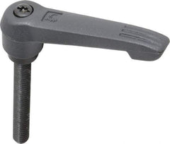 KIPP - 5/16-18, 0.71" Hub Diam, Glass Fiber (Steel Components) Threaded Stud Adjustable Clamping Lever - 2.36" Stud Length, 2.95" OAL, 1.63" High - Industrial Tool & Supply