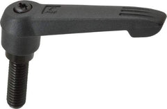 KIPP - 3/8-16, 0.71" Hub Diam, Glass Fiber (Steel Components) Threaded Stud Adjustable Clamping Lever - 1.18" Stud Length, 2.95" OAL, 1.63" High - Industrial Tool & Supply