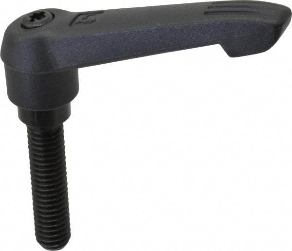 KIPP - 3/8-16, 0.71" Hub Diam, Glass Fiber (Steel Components) Threaded Stud Adjustable Clamping Lever - 1.57" Stud Length, 2.95" OAL, 1.63" High - Industrial Tool & Supply