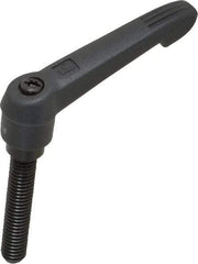 KIPP - 3/8-16, 0.71" Hub Diam, Glass Fiber (Steel Components) Threaded Stud Adjustable Clamping Lever - 1.97" Stud Length, 2.95" OAL, 1.63" High - Industrial Tool & Supply