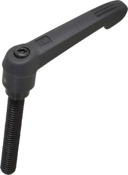 KIPP - 3/8-16, 0.71" Hub Diam, Glass Fiber (Steel Components) Threaded Stud Adjustable Clamping Lever - 2.36" Stud Length, 2.95" OAL, 1.63" High - Industrial Tool & Supply