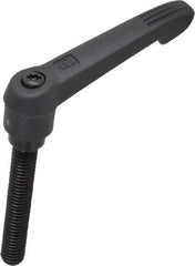 KIPP - 3/8-16, 0.71" Hub Diam, Glass Fiber (Steel Components) Threaded Stud Adjustable Clamping Lever - 2.36" Stud Length, 2.95" OAL, 1.63" High - Industrial Tool & Supply