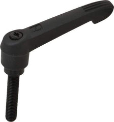 KIPP - M8 x 1.25, 18mm Hub Diam, Glass Fiber (Steel Components) Metric Threaded Stud Adjustable Clamping Lever - 40mm Stud Length, 75mm OAL, 41.5mm High - Industrial Tool & Supply