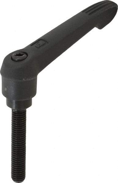 KIPP - M8 x 1.25, 18mm Hub Diam, Glass Fiber (Steel Components) Metric Threaded Stud Adjustable Clamping Lever - 45mm Stud Length, 75mm OAL, 41.5mm High - Industrial Tool & Supply