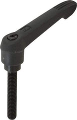 KIPP - M8 x 1.25, 18mm Hub Diam, Glass Fiber (Steel Components) Metric Threaded Stud Adjustable Clamping Lever - 45mm Stud Length, 75mm OAL, 41.5mm High - Industrial Tool & Supply