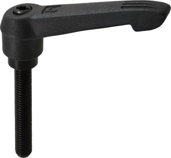 KIPP - M8 x 1.25, 18mm Hub Diam, Glass Fiber (Steel Components) Metric Threaded Stud Adjustable Clamping Lever - 50mm Stud Length, 75mm OAL, 41.5mm High - Industrial Tool & Supply