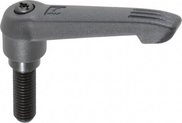 KIPP - M10 x 1.5, 18mm Hub Diam, Glass Fiber (Steel Components) Metric Threaded Stud Adjustable Clamping Lever - 30mm Stud Length, 75mm OAL, 41.5mm High - Industrial Tool & Supply
