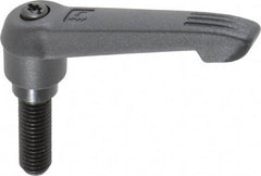 KIPP - M10 x 1.5, 18mm Hub Diam, Glass Fiber (Steel Components) Metric Threaded Stud Adjustable Clamping Lever - 30mm Stud Length, 75mm OAL, 41.5mm High - Industrial Tool & Supply