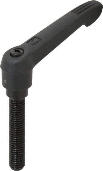 KIPP - M10 x 1.5, 18mm Hub Diam, Glass Fiber (Steel Components) Metric Threaded Stud Adjustable Clamping Lever - 50mm Stud Length, 75mm OAL, 41.5mm High - Industrial Tool & Supply