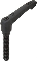KIPP - M10 x 1.5, 18mm Hub Diam, Glass Fiber (Steel Components) Metric Threaded Stud Adjustable Clamping Lever - 50mm Stud Length, 75mm OAL, 41.5mm High - Industrial Tool & Supply