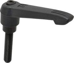 KIPP - 3/8-16, 0.85" Hub Diam, Glass Fiber (Steel Components) Threaded Stud Adjustable Clamping Lever - 1.77" Stud Length, 3.6" OAL, 2.11" High - Industrial Tool & Supply