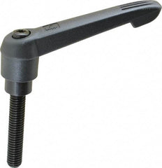 KIPP - 3/8-16, 0.85" Hub Diam, Glass Fiber (Steel Components) Threaded Stud Adjustable Clamping Lever - 1.97" Stud Length, 3.6" OAL, 2.11" High - Industrial Tool & Supply