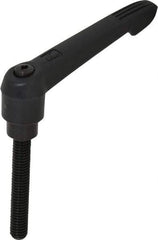 KIPP - 3/8-16, 0.85" Hub Diam, Glass Fiber (Steel Components) Threaded Stud Adjustable Clamping Lever - 2.36" Stud Length, 3.6" OAL, 2.11" High - Industrial Tool & Supply