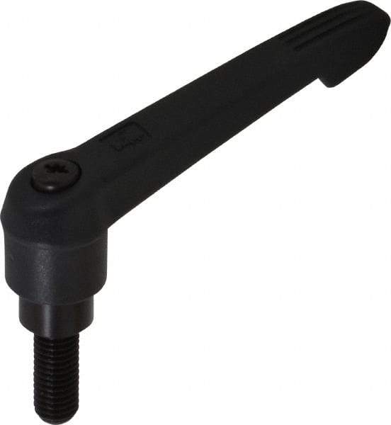 KIPP - M10 x 1.5, 21.5mm Hub Diam, Glass Fiber (Steel Components) Metric Threaded Stud Adjustable Clamping Lever - 25mm Stud Length, 91.5mm OAL, 53.5mm High - Industrial Tool & Supply