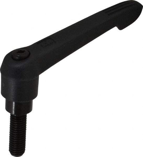 KIPP - M10 x 1.5, 21.5mm Hub Diam, Glass Fiber (Steel Components) Metric Threaded Stud Adjustable Clamping Lever - 30mm Stud Length, 91.5mm OAL, 53.5mm High - Industrial Tool & Supply