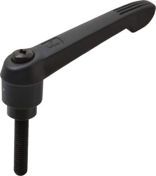 KIPP - 3/8-16, 1" Hub Diam, Glass Fiber (Steel Components) Threaded Stud Adjustable Clamping Lever - 1.77" Stud Length, 4.29" OAL, 2.4" High - Industrial Tool & Supply