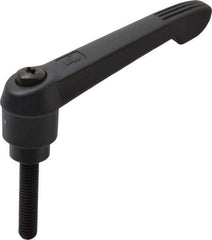 KIPP - 3/8-16, 1" Hub Diam, Glass Fiber (Steel Components) Threaded Stud Adjustable Clamping Lever - 1.77" Stud Length, 4.29" OAL, 2.4" High - Industrial Tool & Supply