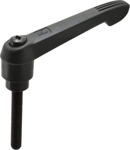 KIPP - 3/8-16, 1" Hub Diam, Glass Fiber (Steel Components) Threaded Stud Adjustable Clamping Lever - 2.36" Stud Length, 4.29" OAL, 2.4" High - Industrial Tool & Supply