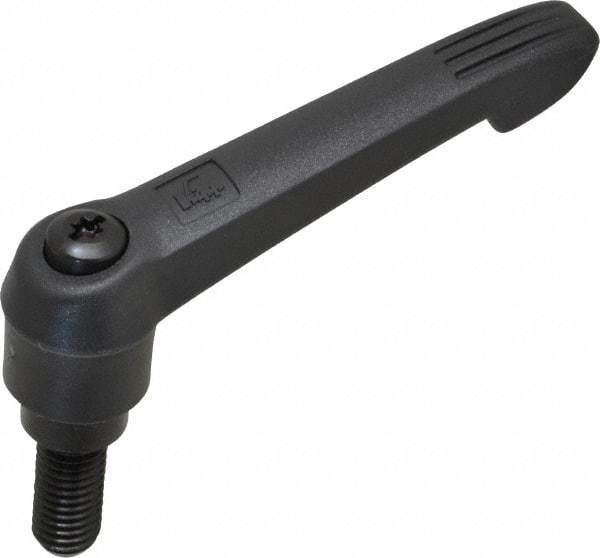KIPP - 1/2-13, 1" Hub Diam, Glass Fiber (Steel Components) Threaded Stud Adjustable Clamping Lever - 1.18" Stud Length, 4.29" OAL, 2.4" High - Industrial Tool & Supply