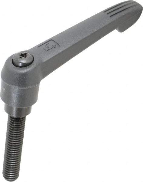 KIPP - 1/2-13, 1" Hub Diam, Glass Fiber (Steel Components) Threaded Stud Adjustable Clamping Lever - 2.36" Stud Length, 4.29" OAL, 2.4" High - Industrial Tool & Supply