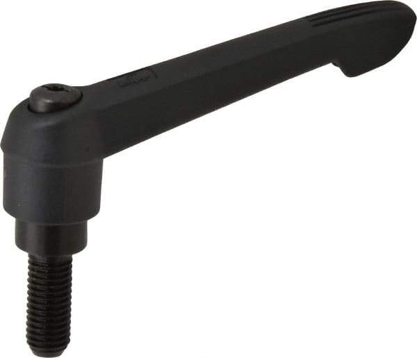 KIPP - M12 x 1.75, 25.5mm Hub Diam, Glass Fiber (Steel Components) Metric Threaded Stud Adjustable Clamping Lever - 30mm Stud Length, 109mm OAL, 61mm High - Industrial Tool & Supply
