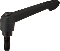 KIPP - M12 x 1.75, 25.5mm Hub Diam, Glass Fiber (Steel Components) Metric Threaded Stud Adjustable Clamping Lever - 30mm Stud Length, 109mm OAL, 61mm High - Industrial Tool & Supply