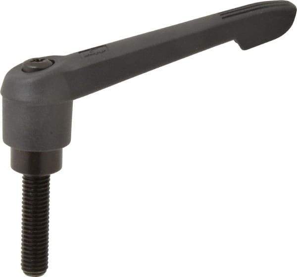 KIPP - 1/2-13, 1.18" Hub Diam, Glass Fiber (Steel Components) Threaded Stud Adjustable Clamping Lever - 1.97" Stud Length, 4.96" OAL, 2.83" High - Industrial Tool & Supply