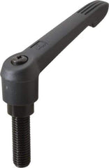 KIPP - 5/8-11, 1.18" Hub Diam, Glass Fiber (Steel Components) Threaded Stud Adjustable Clamping Lever - 1.97" Stud Length, 4.96" OAL, 2.83" High - Industrial Tool & Supply