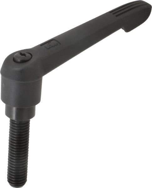 KIPP - 5/8-11, 1.18" Hub Diam, Glass Fiber (Steel Components) Threaded Stud Adjustable Clamping Lever - 2.36" Stud Length, 4.96" OAL, 2.83" High - Industrial Tool & Supply