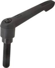 KIPP - 5/8-11, 1.18" Hub Diam, Glass Fiber (Steel Components) Threaded Stud Adjustable Clamping Lever - 2.36" Stud Length, 4.96" OAL, 2.83" High - Industrial Tool & Supply