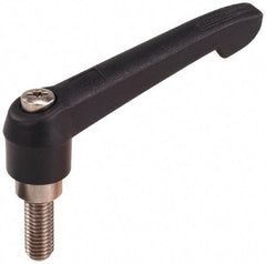KIPP - 5/16-18, 0.71" Hub Diam, Glass Fiber (Stainless Steel Components) Threaded Stud Adjustable Clamping Lever - 1.97" Stud Length, 2.95" OAL, 1.63" High - Industrial Tool & Supply