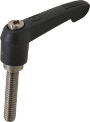 KIPP - 1/4-20, 0.51" Hub Diam, Glass Fiber (Stainless Steel Components) Threaded Stud Adjustable Clamping Lever - 1.18" Stud Length, 1.85" OAL, 1.18" High - Industrial Tool & Supply